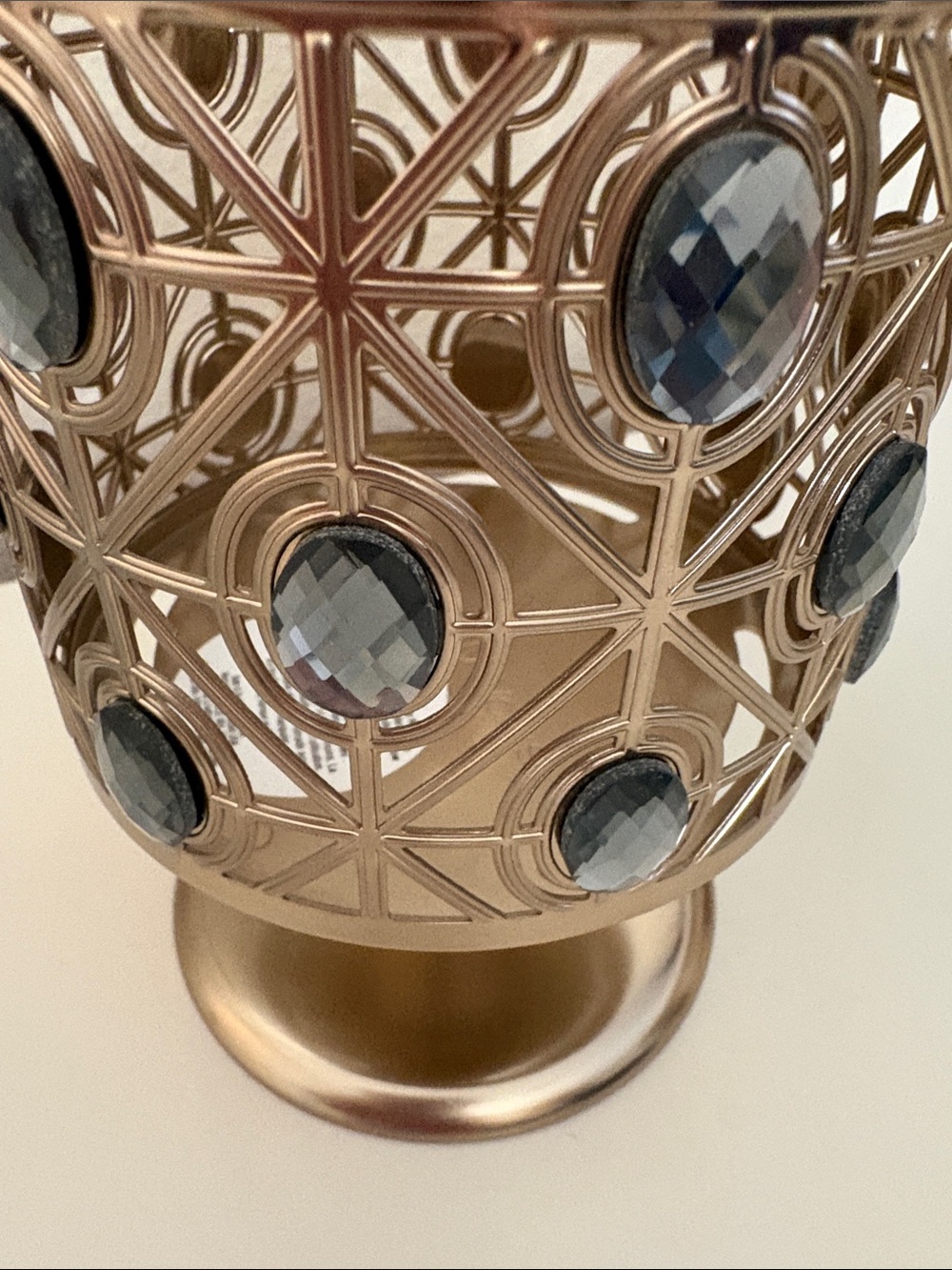 Bath & Body Works brass-gold candle holder with stunning crystal accents! - Picture 12 of 14